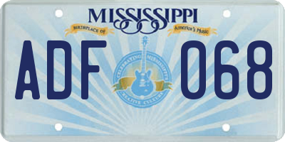 MS license plate ADF068