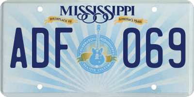 MS license plate ADF069