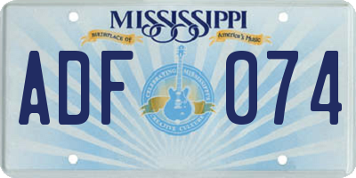 MS license plate ADF074