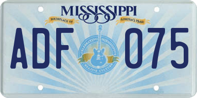 MS license plate ADF075