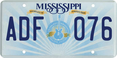 MS license plate ADF076