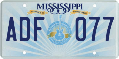 MS license plate ADF077