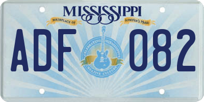 MS license plate ADF082