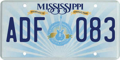 MS license plate ADF083