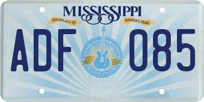 MS license plate ADF085