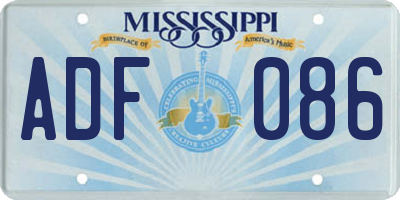 MS license plate ADF086