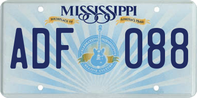 MS license plate ADF088