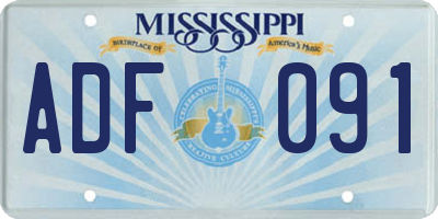 MS license plate ADF091