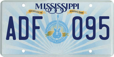 MS license plate ADF095