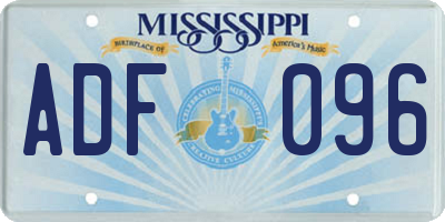 MS license plate ADF096