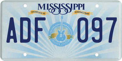 MS license plate ADF097