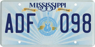 MS license plate ADF098
