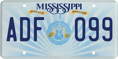 MS license plate ADF099
