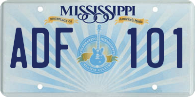 MS license plate ADF101
