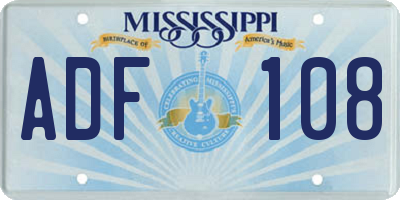 MS license plate ADF108