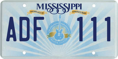 MS license plate ADF111