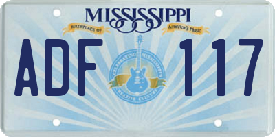 MS license plate ADF117