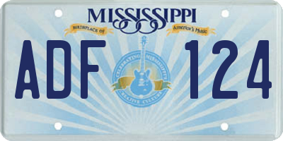 MS license plate ADF124
