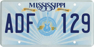 MS license plate ADF129