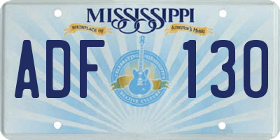 MS license plate ADF130