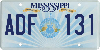 MS license plate ADF131