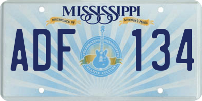 MS license plate ADF134