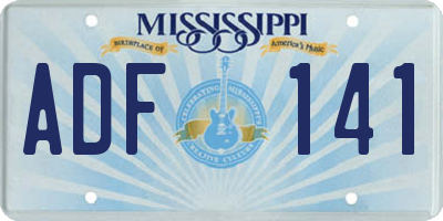 MS license plate ADF141
