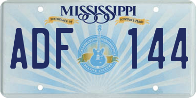 MS license plate ADF144