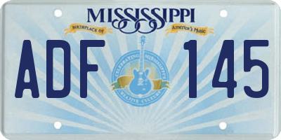 MS license plate ADF145