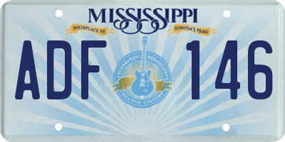 MS license plate ADF146