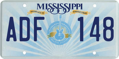 MS license plate ADF148