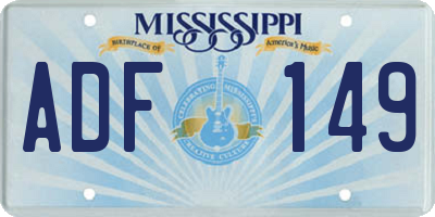 MS license plate ADF149