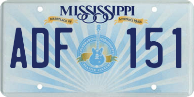 MS license plate ADF151