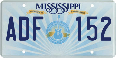 MS license plate ADF152
