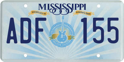 MS license plate ADF155