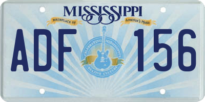 MS license plate ADF156