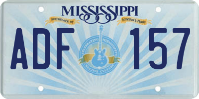 MS license plate ADF157