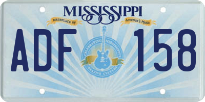 MS license plate ADF158