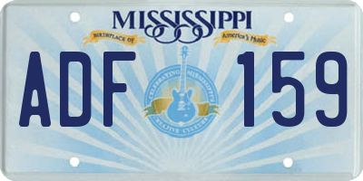 MS license plate ADF159
