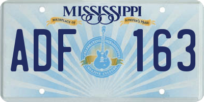 MS license plate ADF163