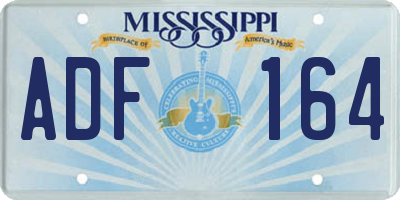 MS license plate ADF164