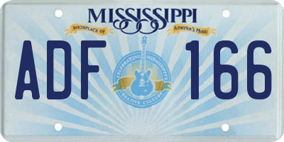 MS license plate ADF166
