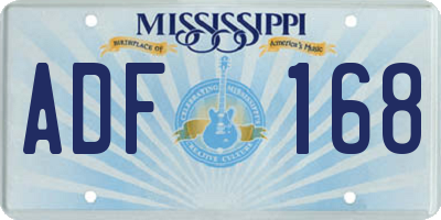 MS license plate ADF168
