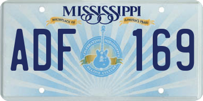 MS license plate ADF169