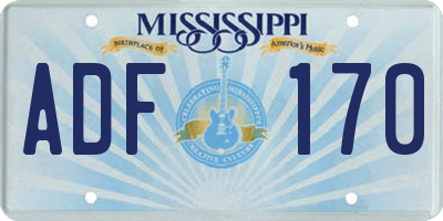 MS license plate ADF170