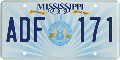 MS license plate ADF171