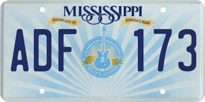 MS license plate ADF173