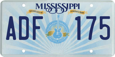 MS license plate ADF175