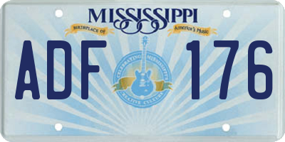 MS license plate ADF176