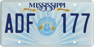 MS license plate ADF177
